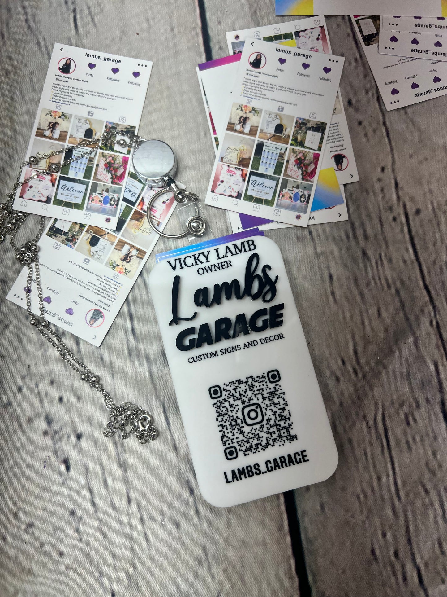 Business Name Badge and Card holder