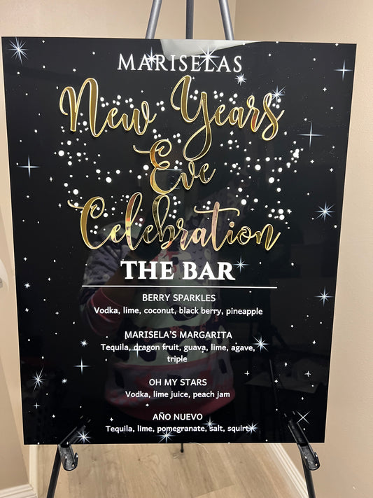 16x20 New Years Bar Menu
