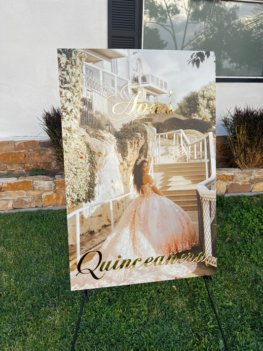 UV Printed Acrylic Photo Sign- Customizable Celebration Sign