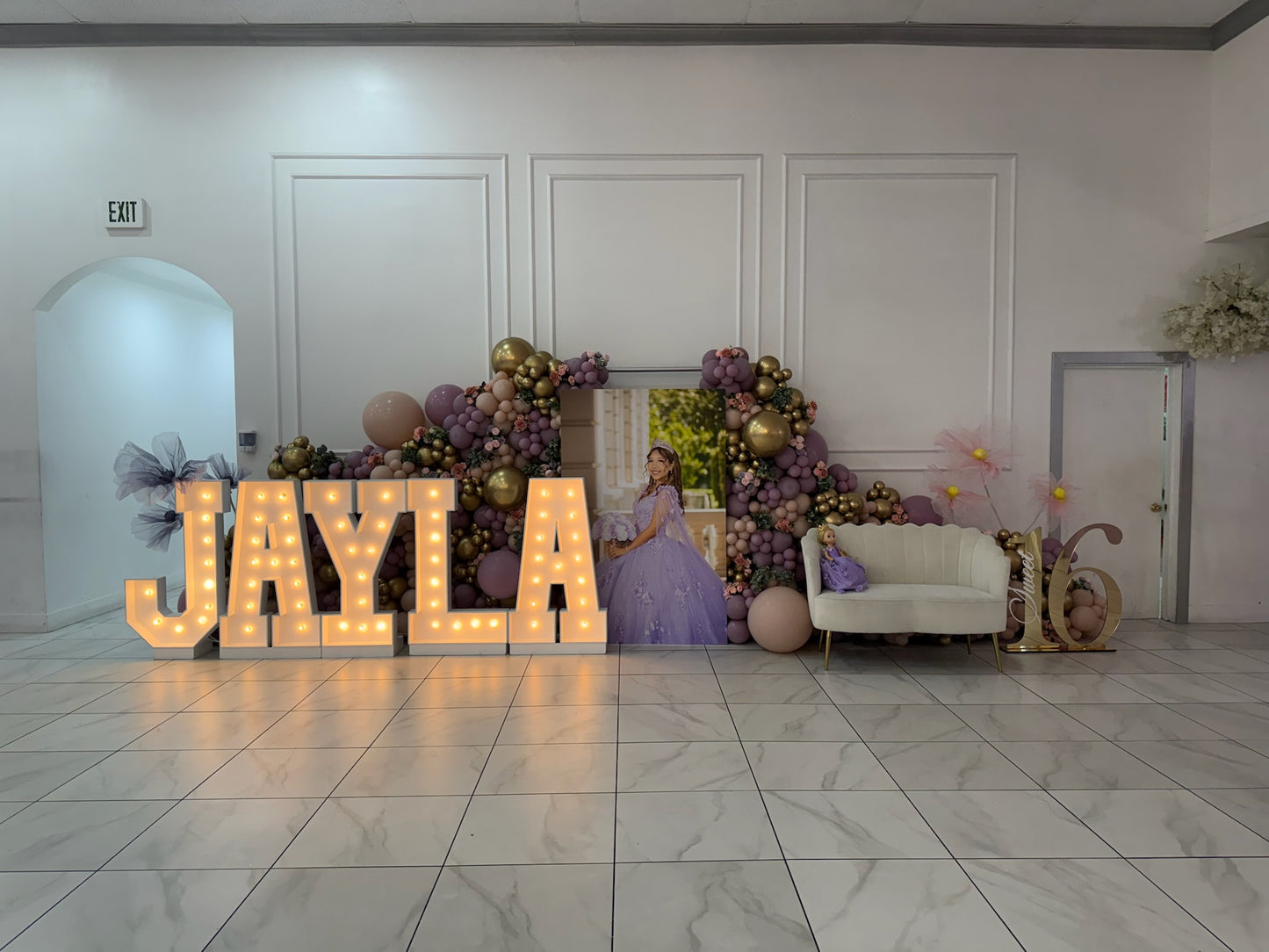 Mirrored Acrylic w/Wood backed Marquees