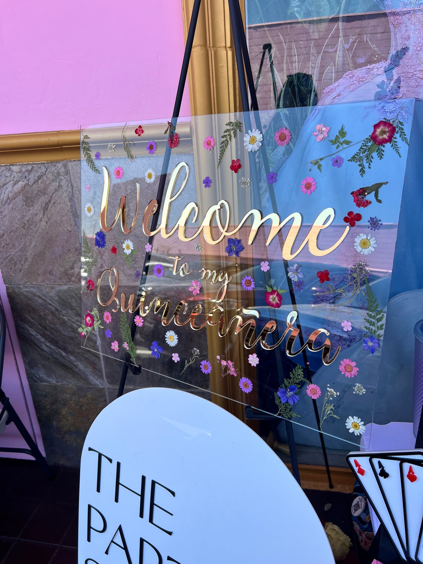 Custom Floral Acrylic Welcome Sign