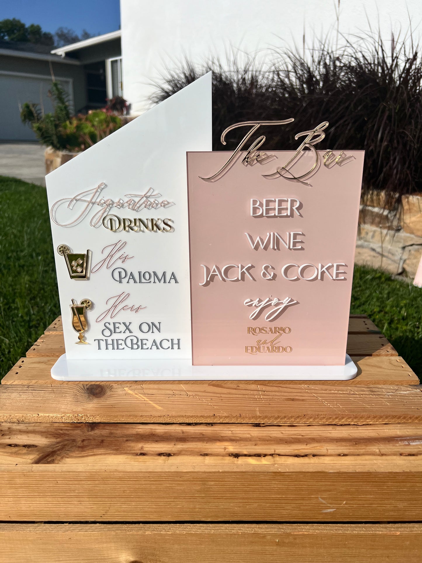 Bar Menu- Signature Drinks Gold & White