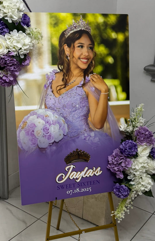 UV Printed Acrylic Photo Welcome Sign with Layered Acrylic Name