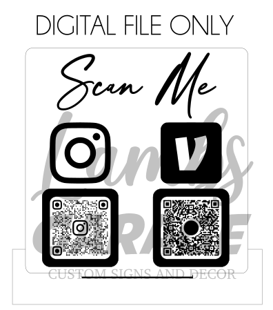 Scan Me QR Code Sign Laser Cut File- DIGITAL FILE NOT AN ACTUAL ITEM