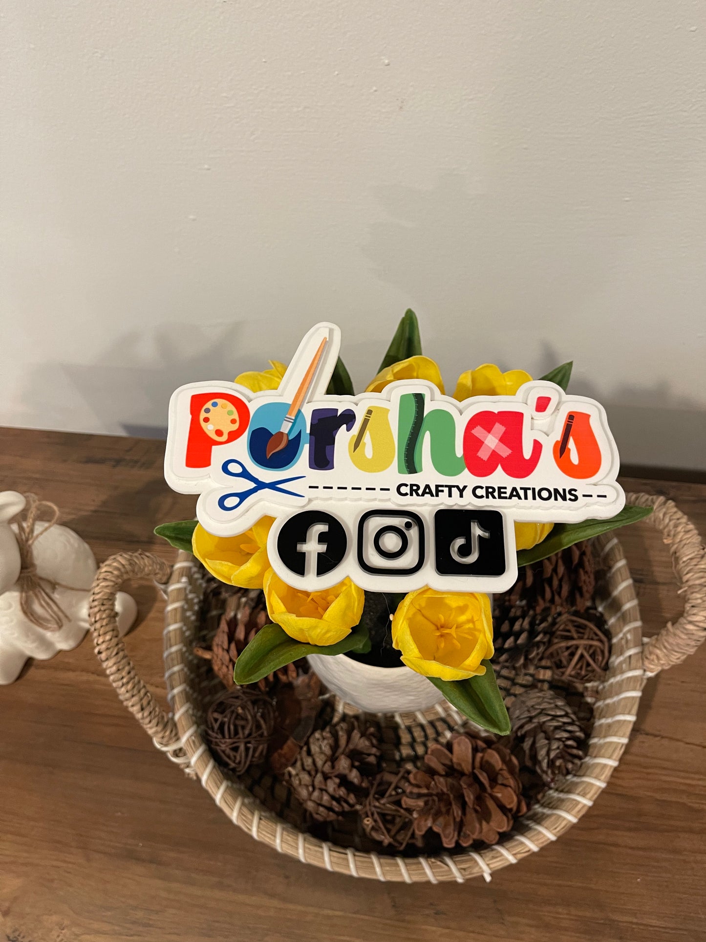 UV Printed Logo Watermark with Social Icons