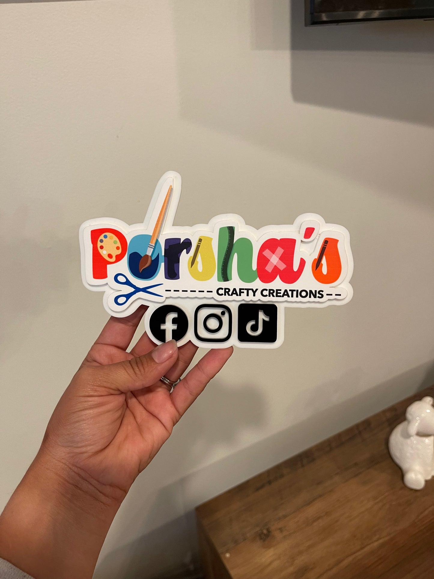 UV Printed Logo Watermark with Social Icons
