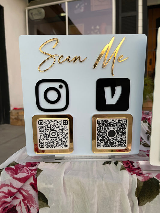 Business QR Code Sign with Mirrored Acrylic
