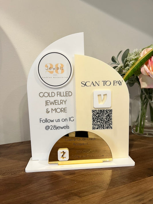 Logo with Scan to Pay QR Code Sign