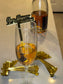 Gold champagne flute drink stirrers