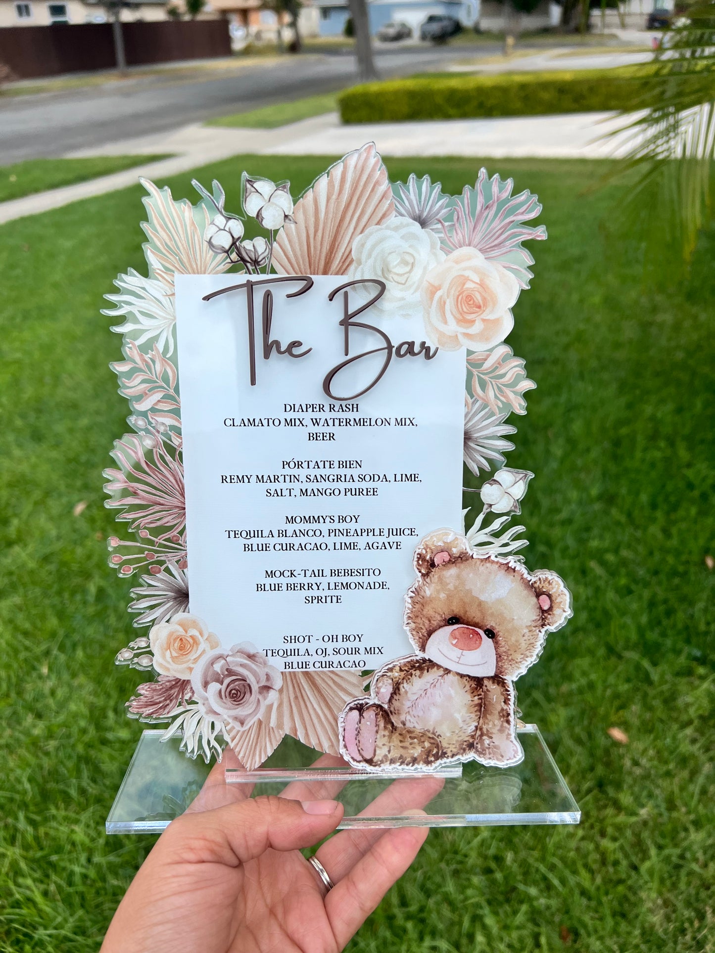 Boho Bear Baby Shower Menu