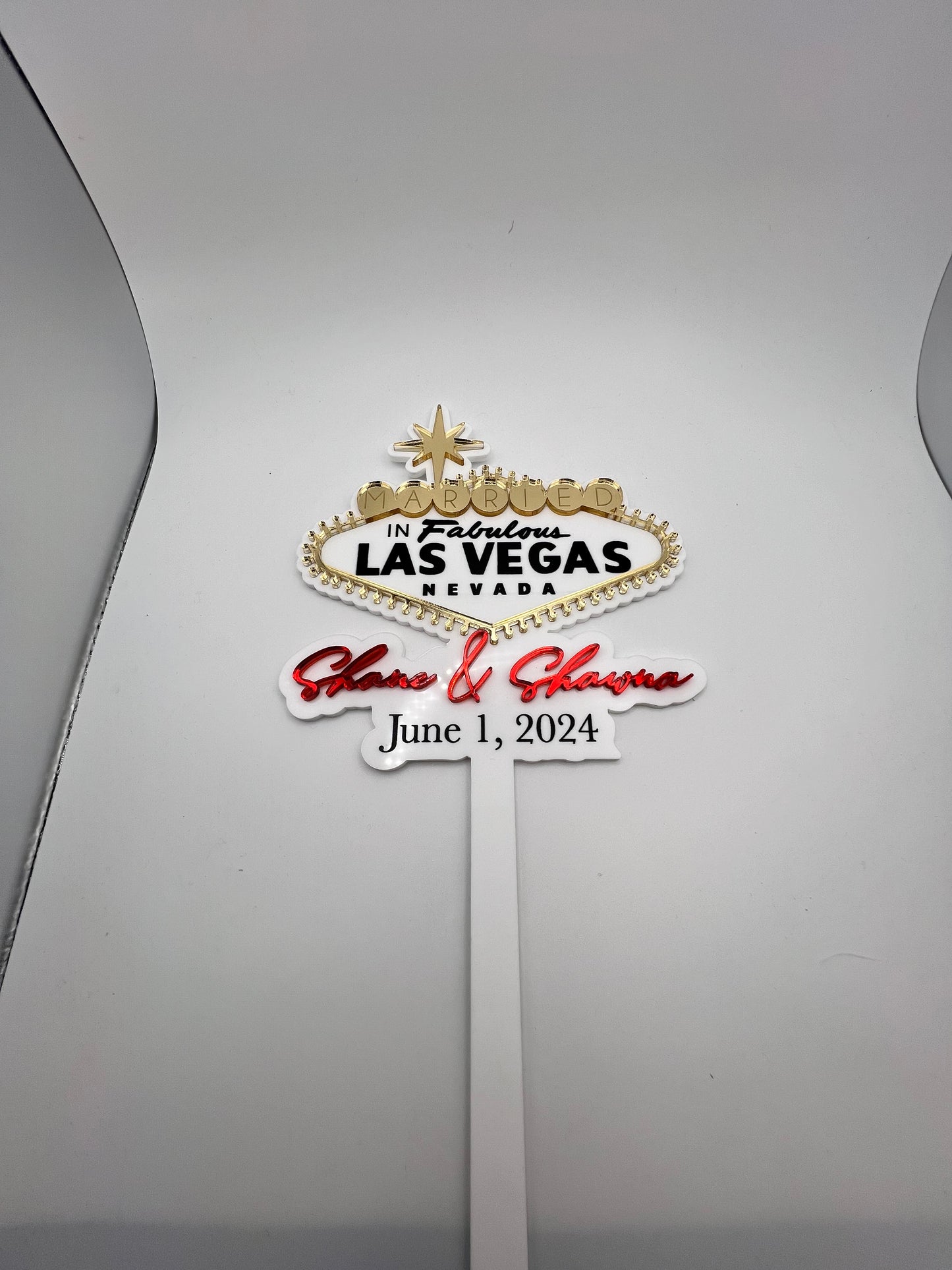 Married in Vegas Cake Topper