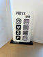 Vertical QR code Business Sign with UV Printed Logo