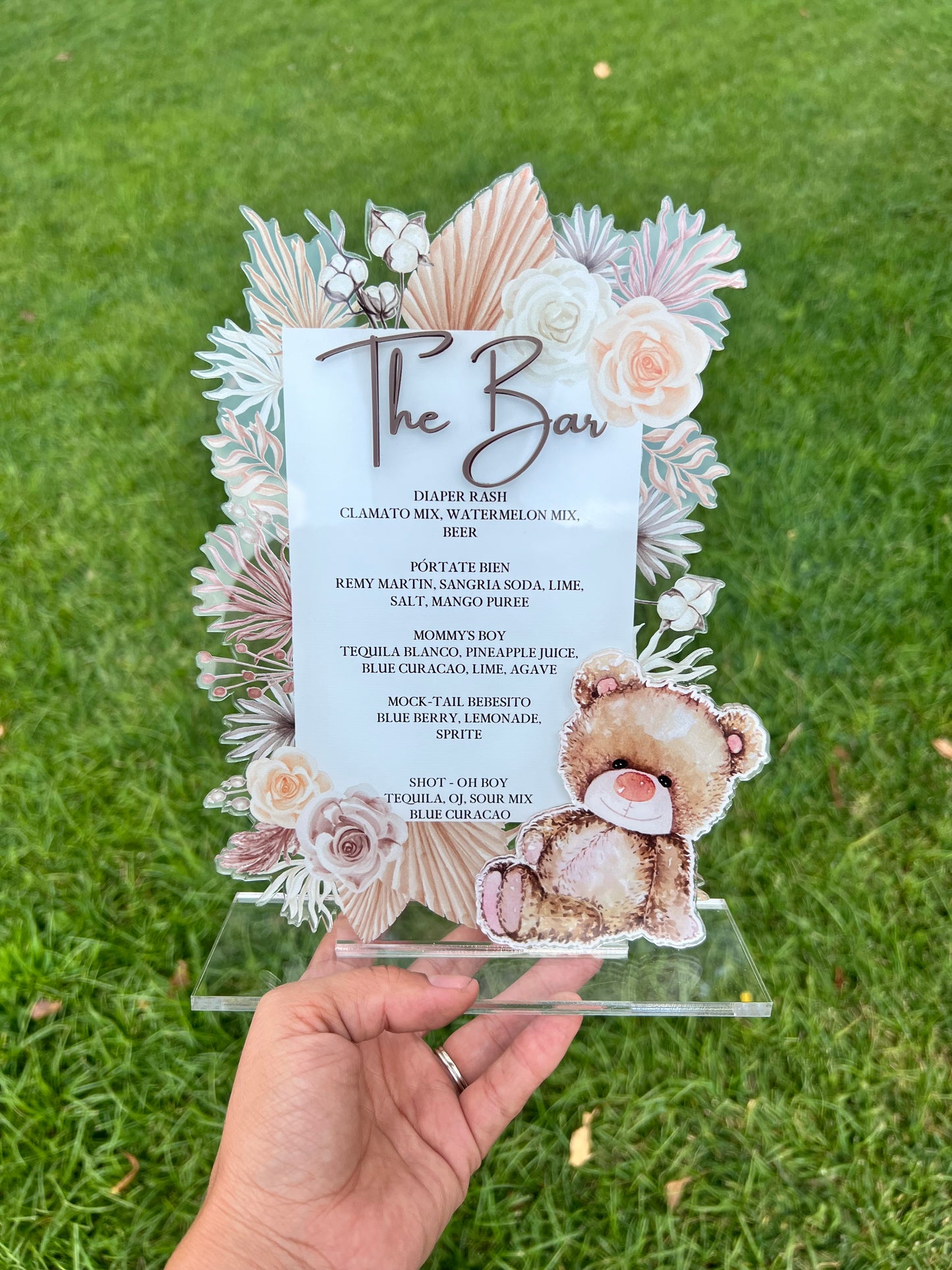 Boho Bear Baby Shower Menu