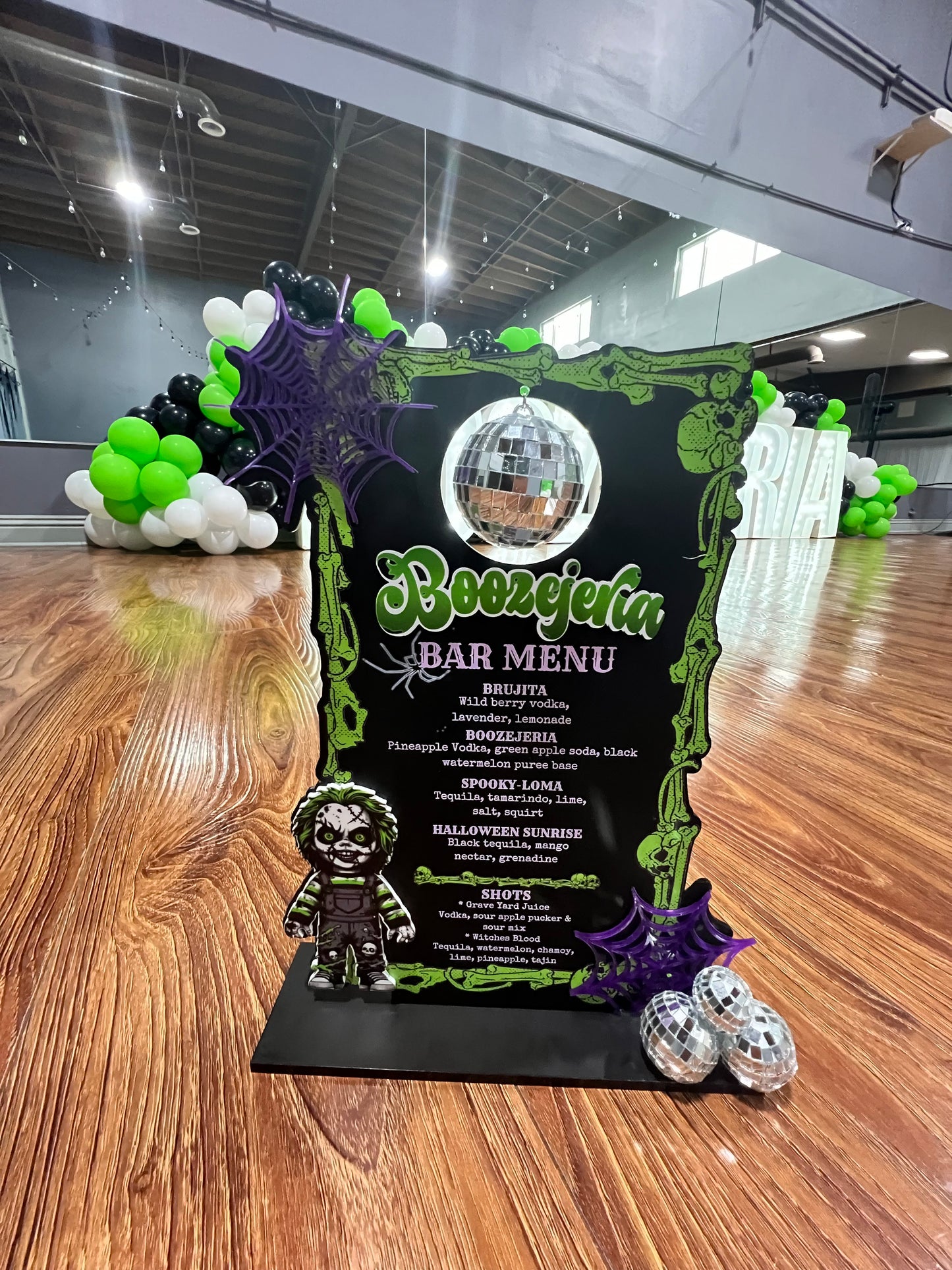 Custom Event Acrylic Bar Menu- Boozejeria