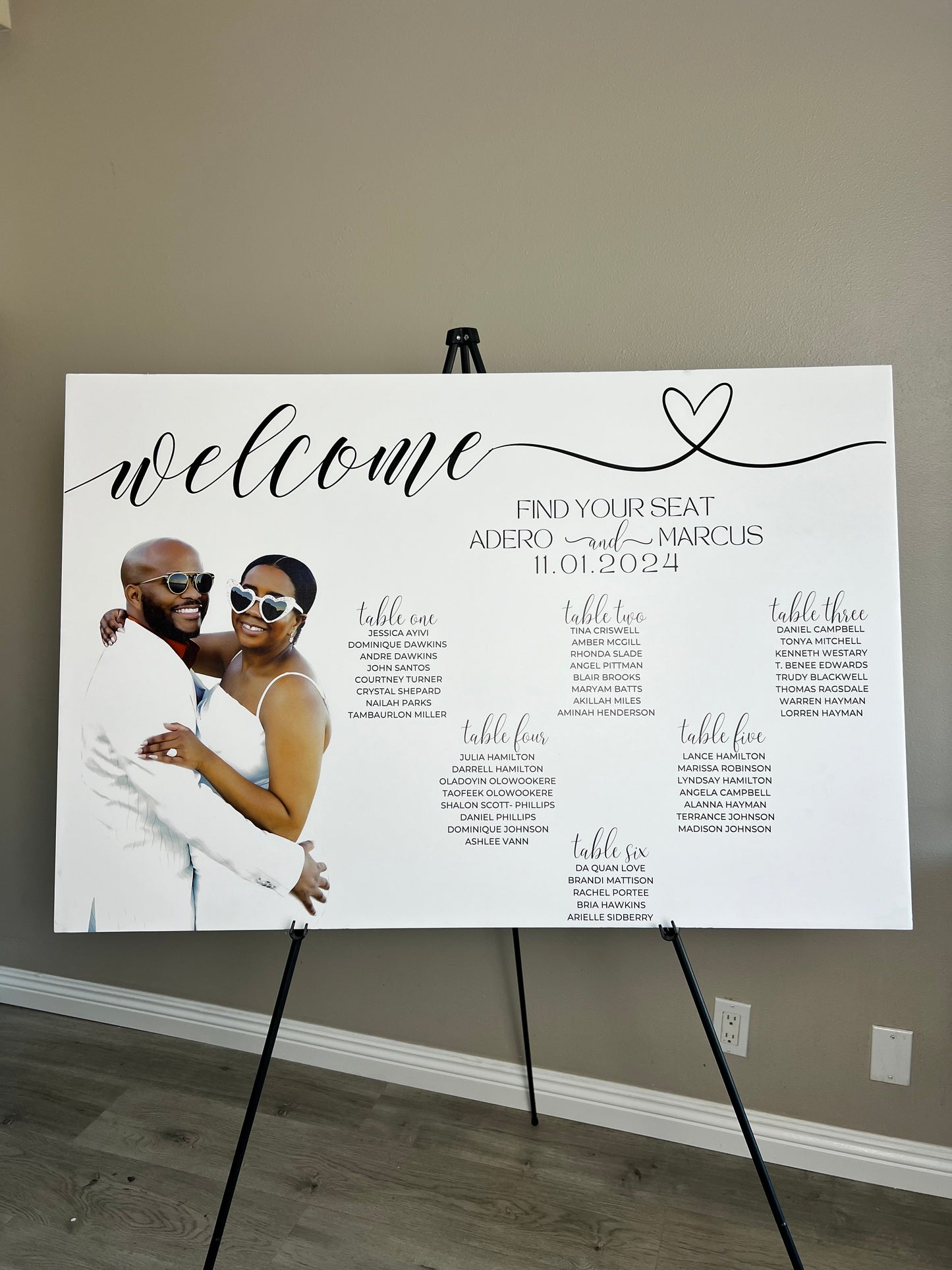 UV Printed 24X36 Photo Seating Chart