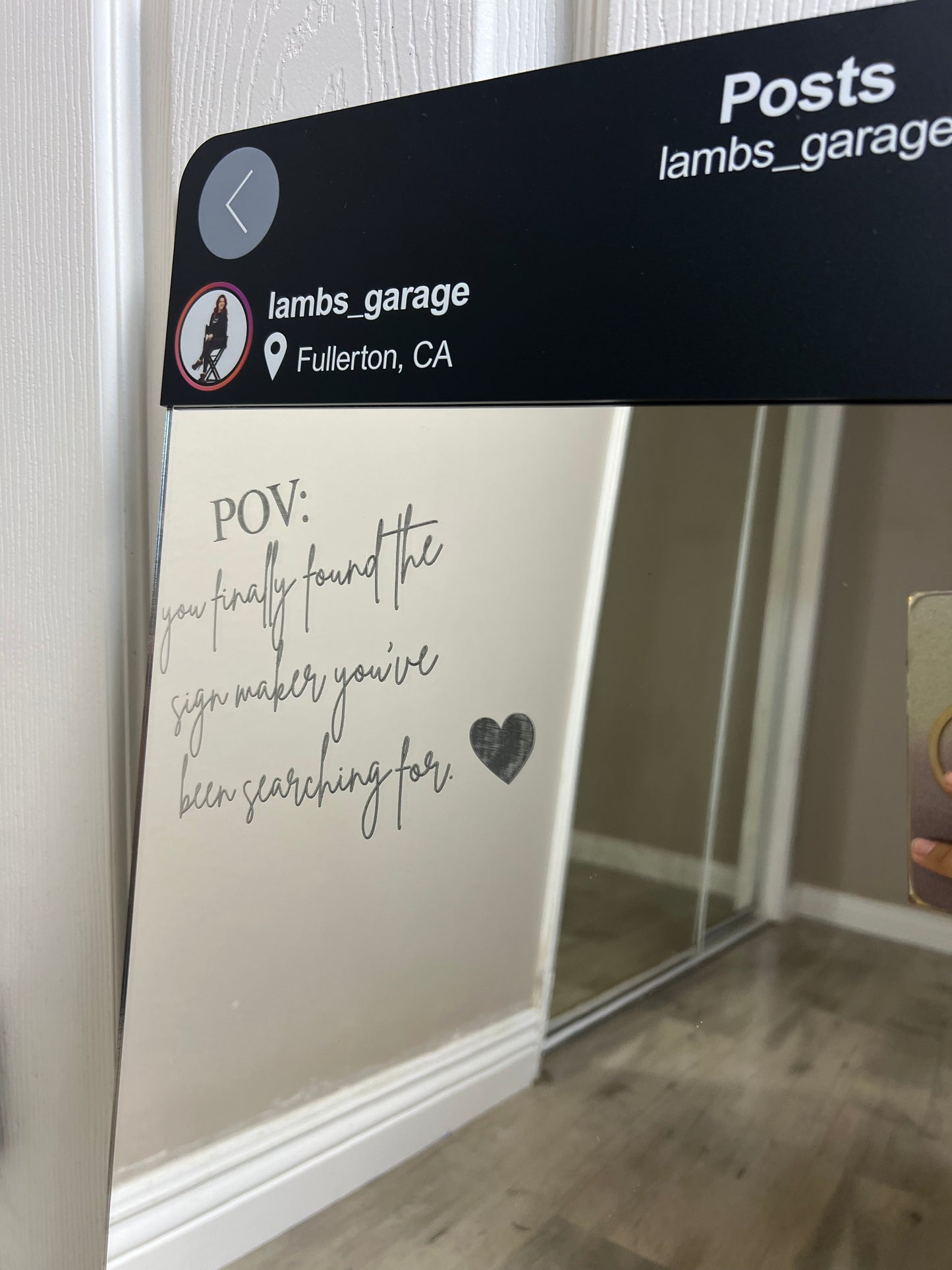 Instagram Mirror Display | Custom Photo Booth Sign | Interactive Business & Vendor Display