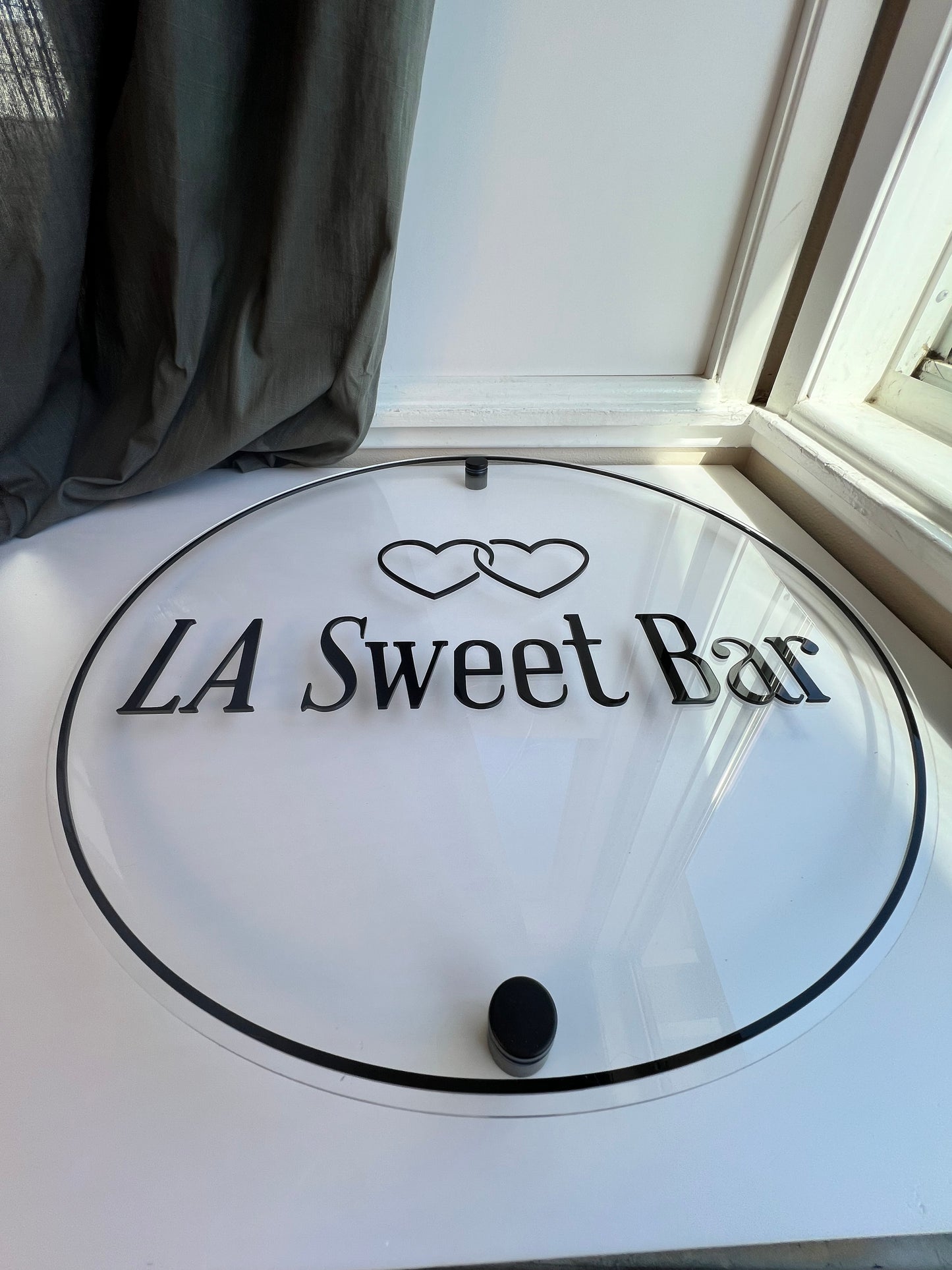 22” Round Acrylic Logo Sign with Standoffs – Custom Business Branding