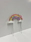 Personalized Rainbow Unicorn Acrylic Cake Topper I Custom Name Birthday Cake Decoration