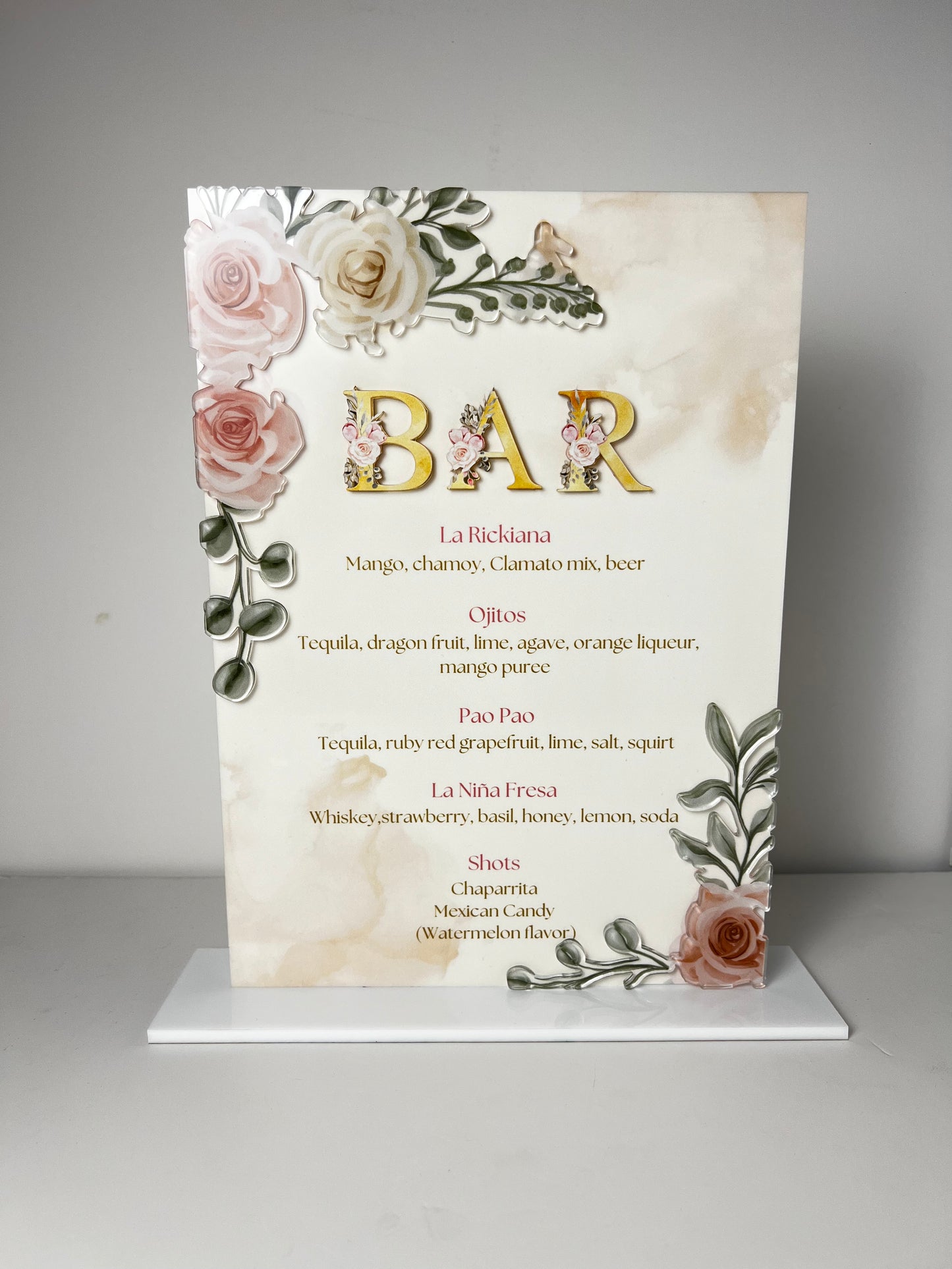 Floral Bar Menu