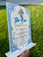 UV printed Talavera Baptism Bar Menu