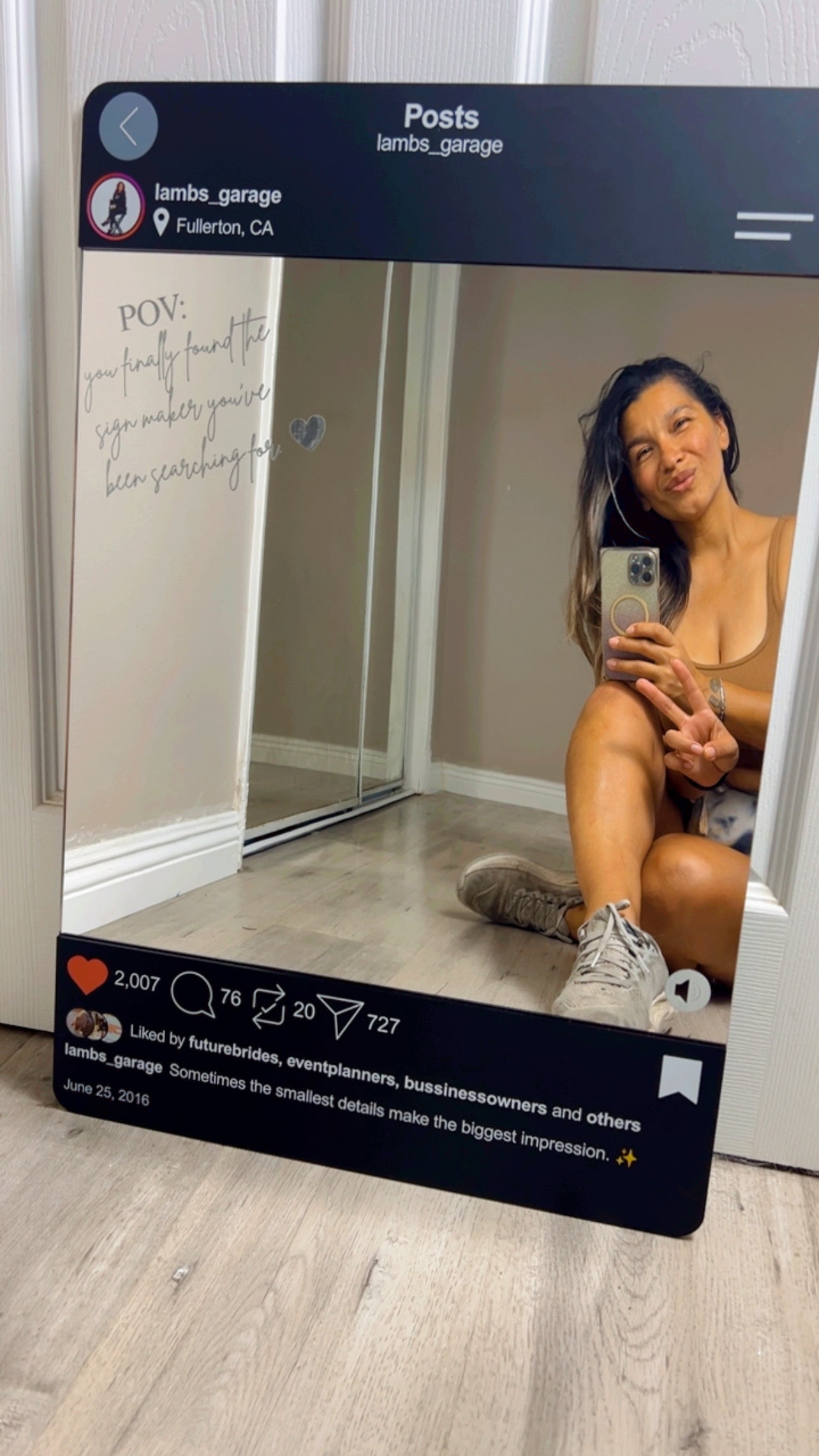 Instagram Mirror Display | Custom Photo Booth Sign | Interactive Business & Vendor Display