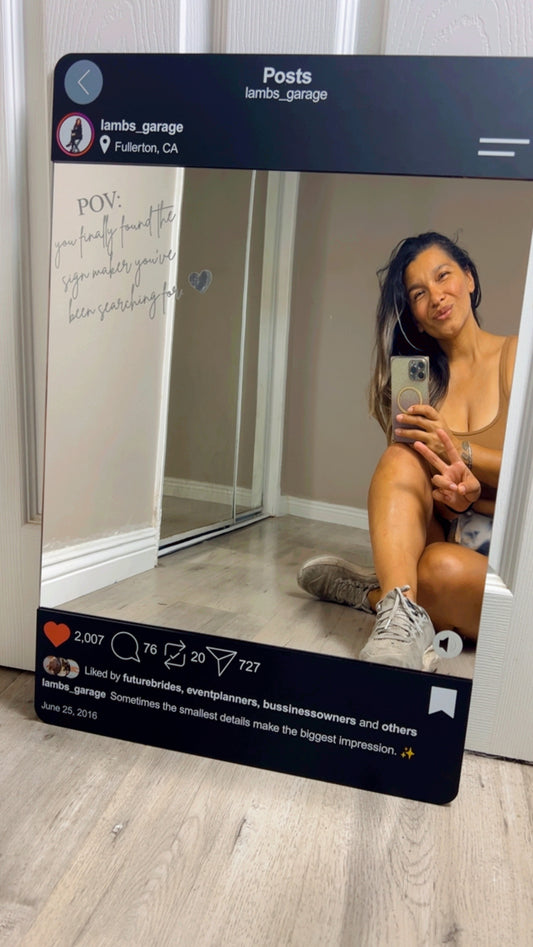 Instagram Mirror Display | Custom Photo Booth Sign | Interactive Business & Vendor Display