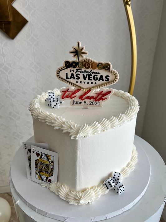 Married in Vegas Cake Topper