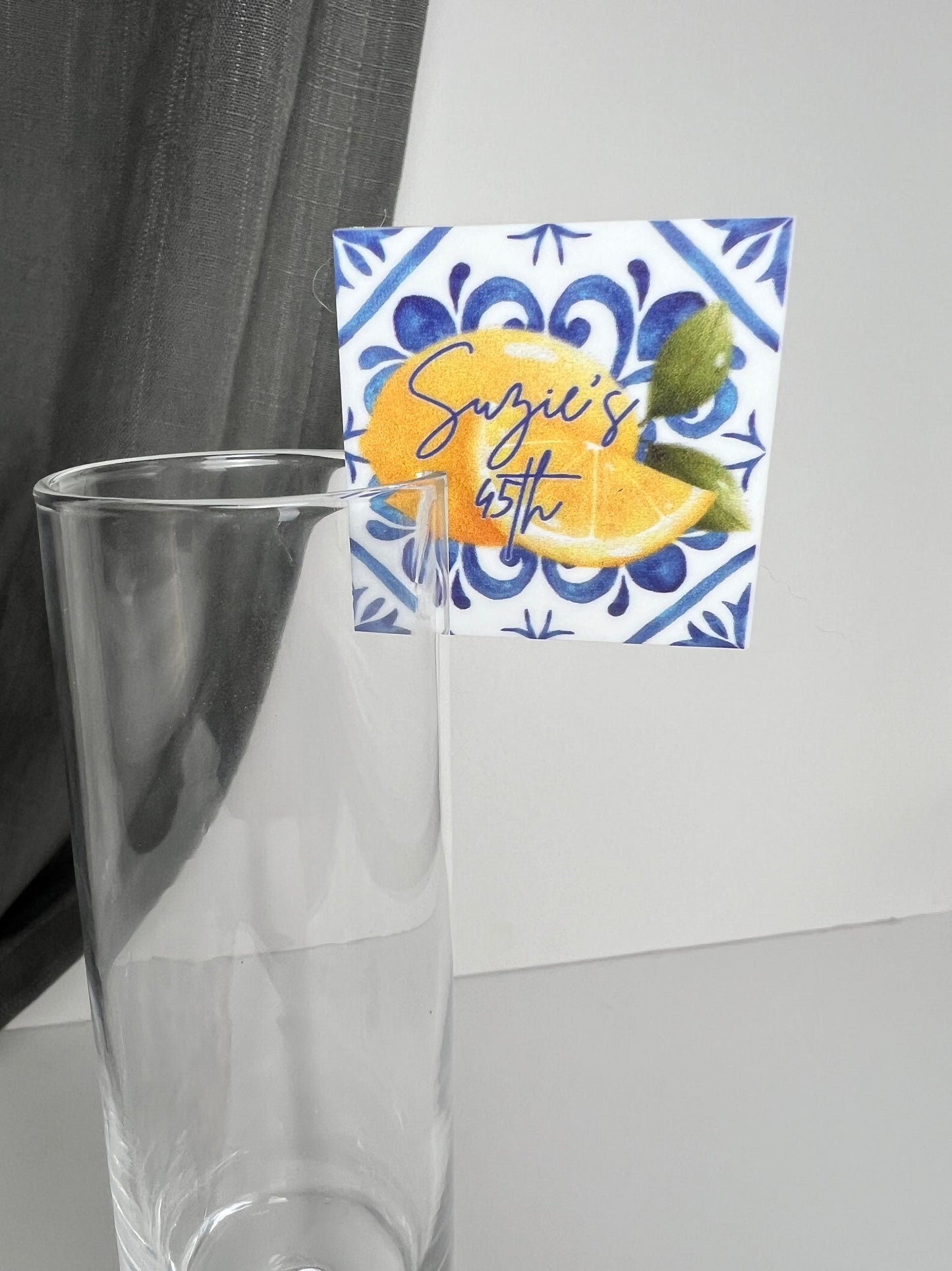 Lemon Talavera Drink Charms