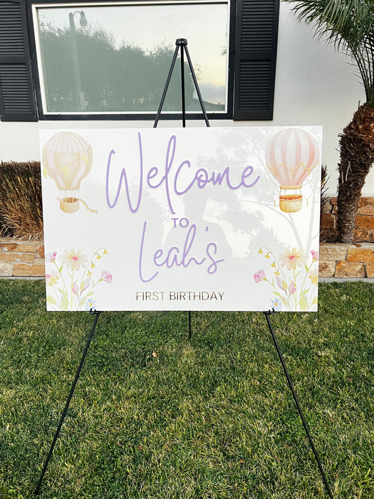 Hot Air Balloon Welcome Sign