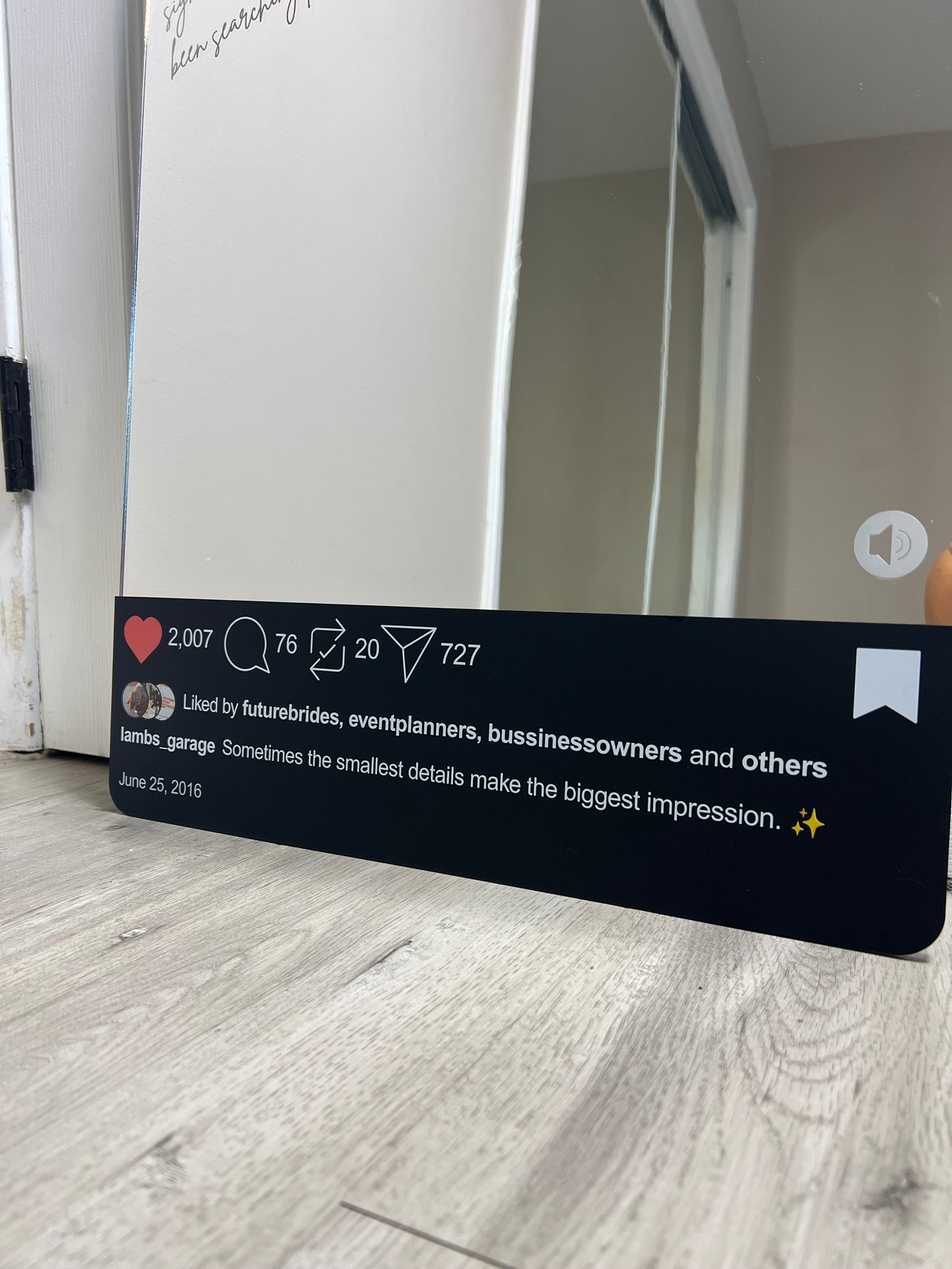 Instagram Mirror Display | Custom Photo Booth Sign | Interactive Business & Vendor Display