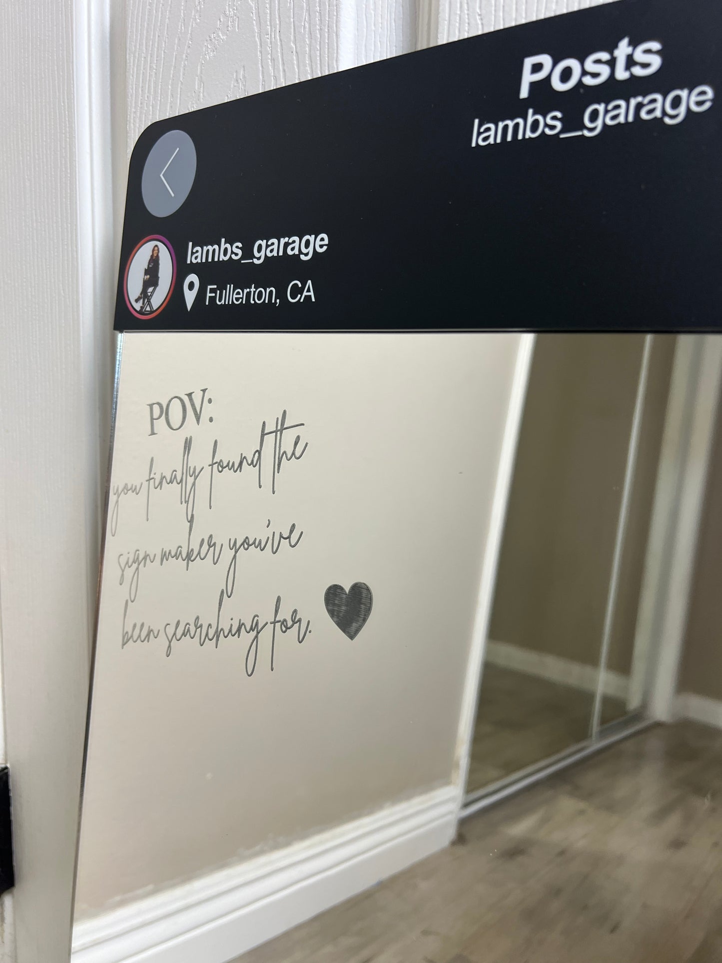 Instagram Mirror Display | Custom Photo Booth Sign | Interactive Business & Vendor Display