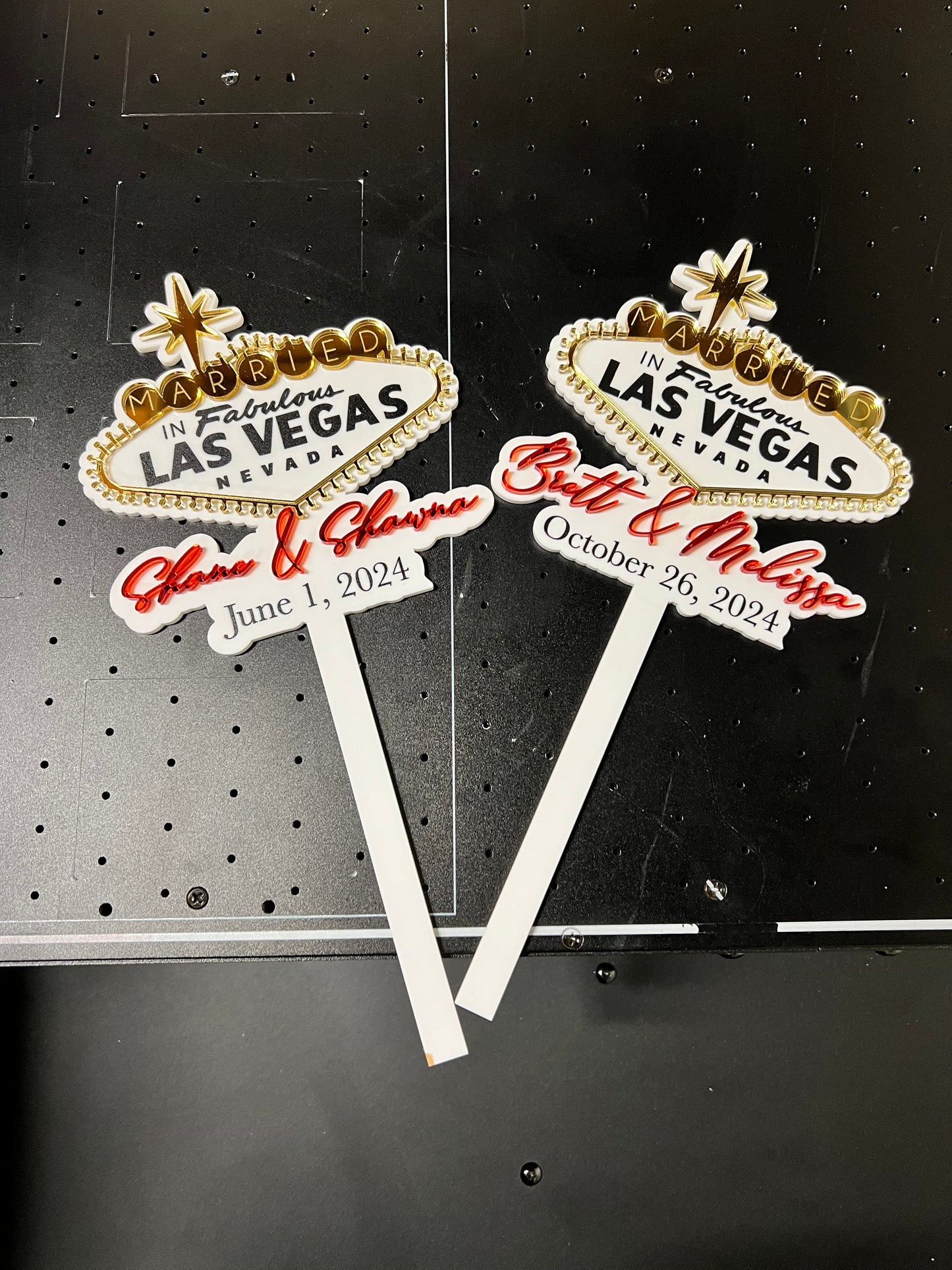 Married in Vegas Cake Topper