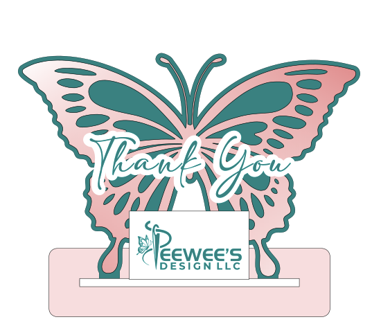 Custom Layered Acrylic Name Sign with Butterfly Design and Stand