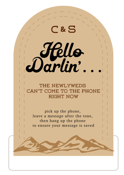 Hello Darlin' phone sign