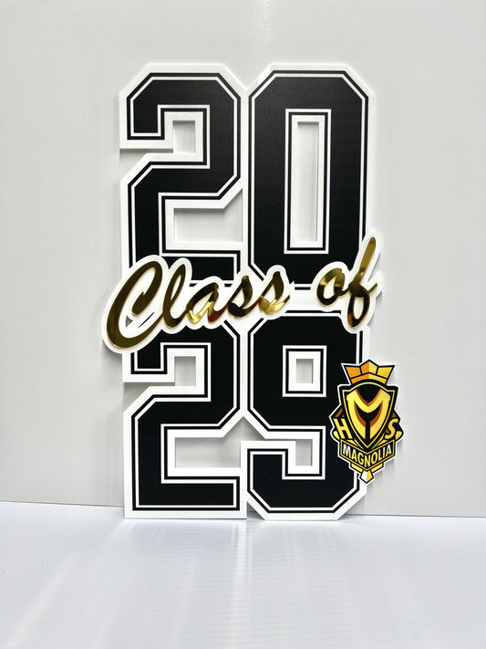 Custom Layered Graduation Year Sign | Personalized Class of 2029 Acrylic Display