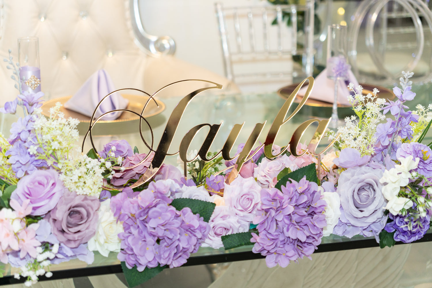 Custom acrylic signs for businesses, weddings and events by Lambs Garage in Orange County