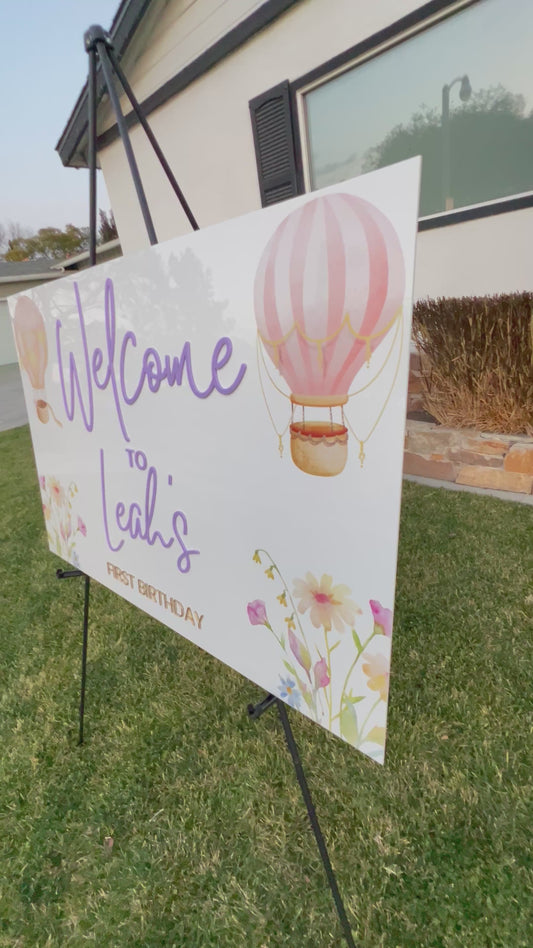 Hot Air Balloon Welcome Sign